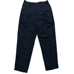 Tommy Bahama Pants Mens Sz 36x33 Black Pleated 100% Silk Relaxed Classic Golf